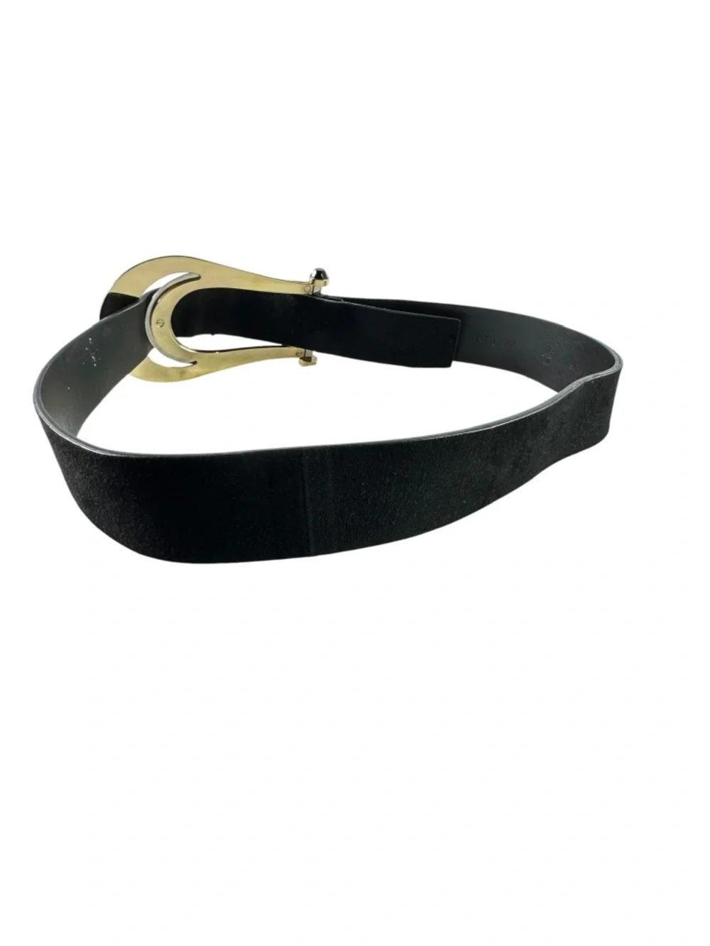 Vintage VALENTINO Garavani Black Suede Leather Wide Buckle Women Belt Size 85/34